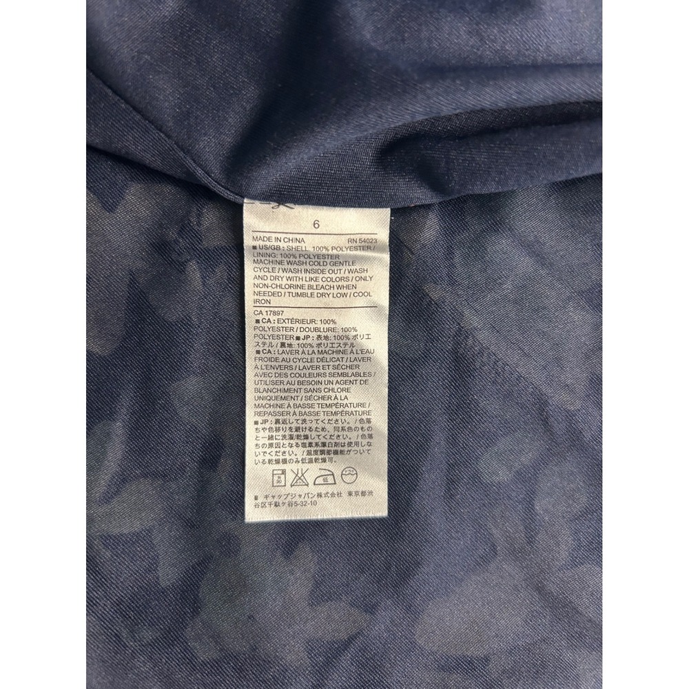 Banana Republic Maxi Dress Navy Blue 6 Floral V-Neck Sleeveless A-Line Long NWT - Picture 4 of 8
